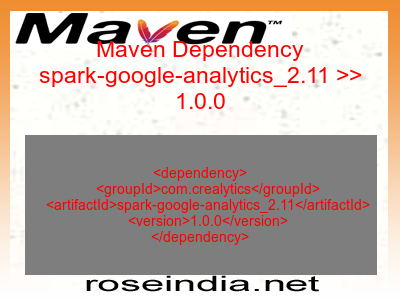 Maven dependency of spark-google-analytics_2.11 version 1.0.0