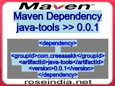 Maven dependency of java-tools version 0.0.1