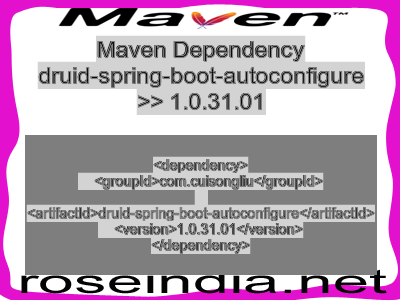 Maven dependency of druid-spring-boot-autoconfigure version 1.0.31.01