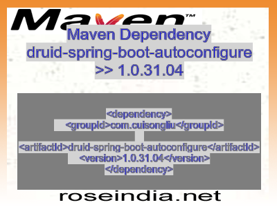 Maven dependency of druid-spring-boot-autoconfigure version 1.0.31.04