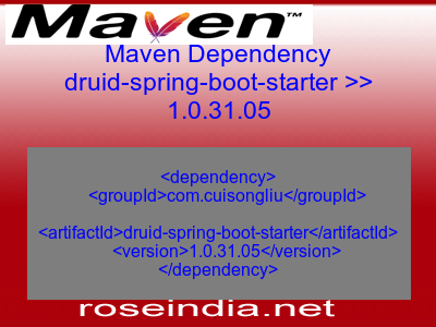 Maven dependency of druid-spring-boot-starter version 1.0.31.05