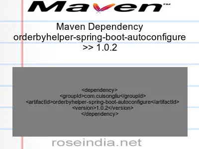 Maven dependency of orderbyhelper-spring-boot-autoconfigure version 1.0.2