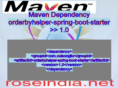 Maven dependency of orderbyhelper-spring-boot-starter version 1.0