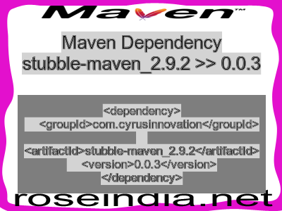 Maven dependency of stubble-maven_2.9.2 version 0.0.3
