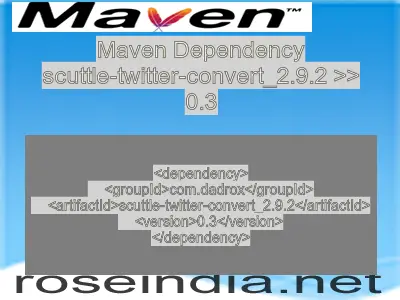 Maven dependency of scuttle-twitter-convert_2.9.2 version 0.3