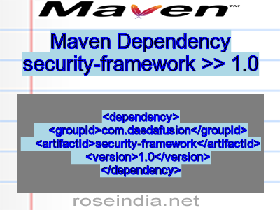 Maven dependency of security-framework version 1.0