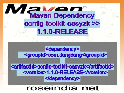 Maven dependency of config-toolkit-easyzk version 1.1.0-RELEASE