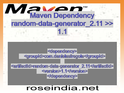 Maven dependency of random-data-generator_2.11 version 1.1