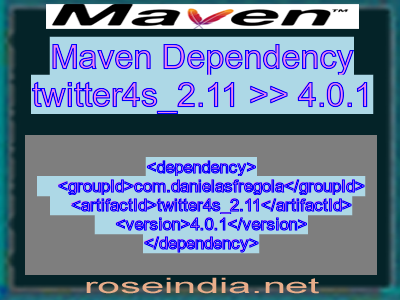 Maven dependency of twitter4s_2.11 version 4.0.1