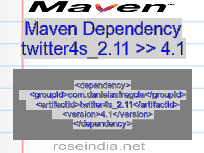 Maven dependency of twitter4s_2.11 version 4.1