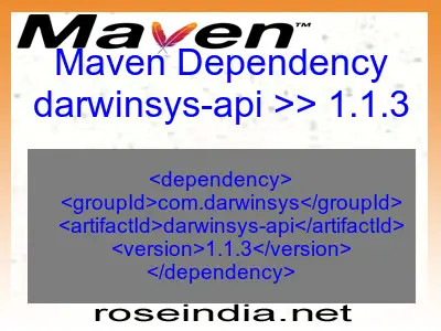 Maven dependency of darwinsys-api version 1.1.3