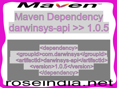 Maven dependency of darwinsys-api version 1.0.5