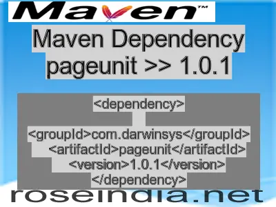 Maven dependency of pageunit version 1.0.1