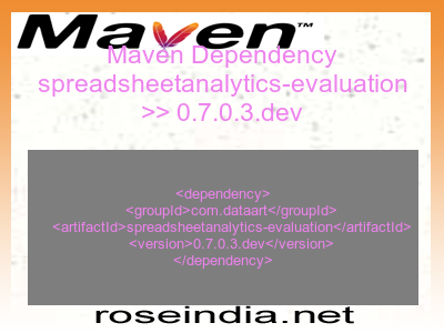 Maven dependency of spreadsheetanalytics-evaluation version 0.7.0.3.dev