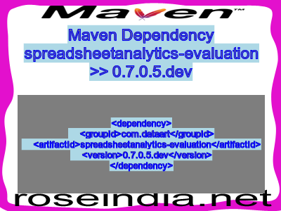 Maven dependency of spreadsheetanalytics-evaluation version 0.7.0.5.dev