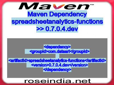 Maven dependency of spreadsheetanalytics-functions version 0.7.0.4.dev