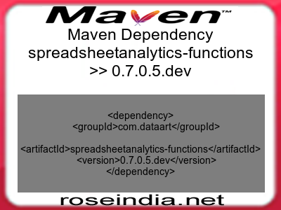 Maven dependency of spreadsheetanalytics-functions version 0.7.0.5.dev