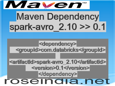 Maven dependency of spark-avro_2.10 version 0.1