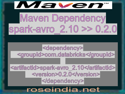 Maven dependency of spark-avro_2.10 version 0.2.0