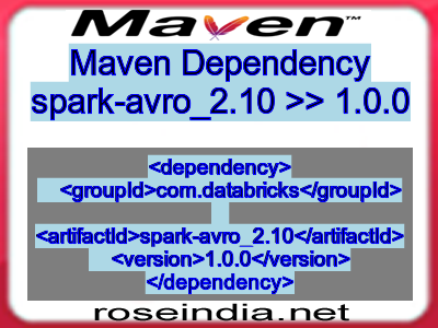 Maven dependency of spark-avro_2.10 version 1.0.0