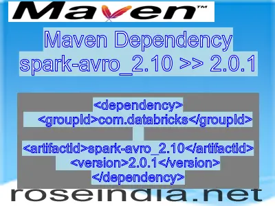 Maven dependency of spark-avro_2.10 version 2.0.1