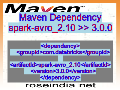 Maven dependency of spark-avro_2.10 version 3.0.0