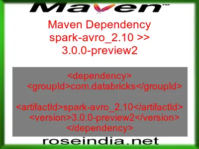 Maven dependency of spark-avro_2.10 version 3.0.0-preview2