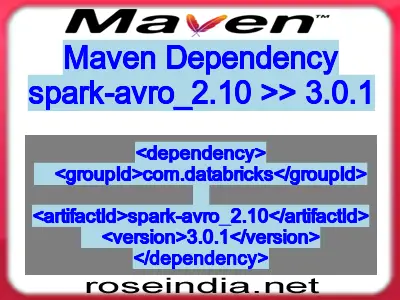 Maven dependency of spark-avro_2.10 version 3.0.1