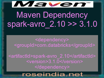 Maven dependency of spark-avro_2.10 version 3.1.0