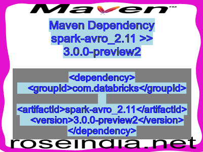 Maven dependency of spark-avro_2.11 version 3.0.0-preview2