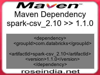 Maven dependency of spark-csv_2.10 version 1.1.0