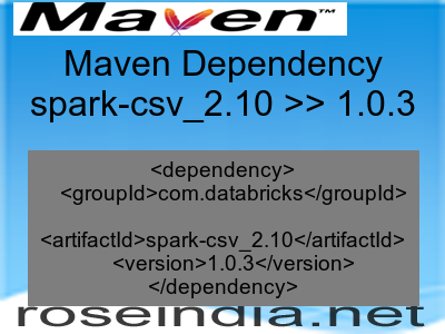 Maven dependency of spark-csv_2.10 version 1.0.3
