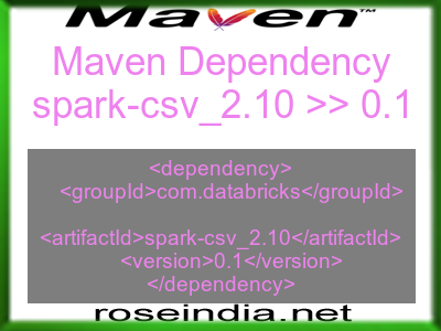 Maven dependency of spark-csv_2.10 version 0.1