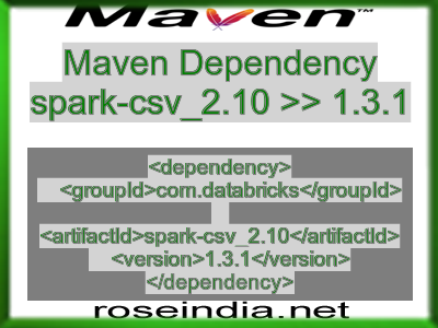 Maven dependency of spark-csv_2.10 version 1.3.1