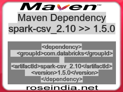 Maven dependency of spark-csv_2.10 version 1.5.0