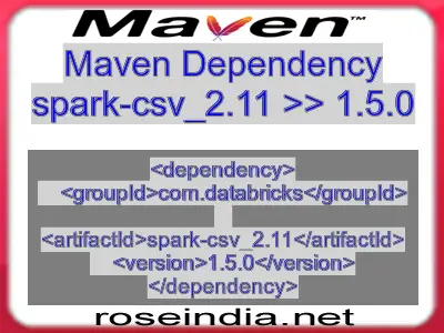 Maven dependency of spark-csv_2.11 version 1.5.0