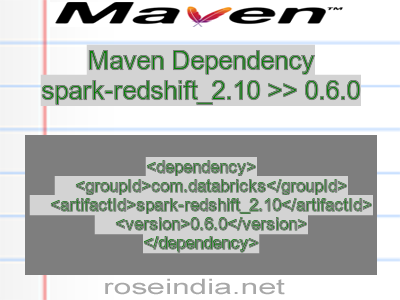Maven dependency of spark-redshift_2.10 version 0.6.0
