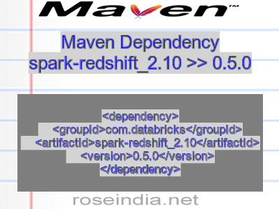 Maven dependency of spark-redshift_2.10 version 0.5.0
