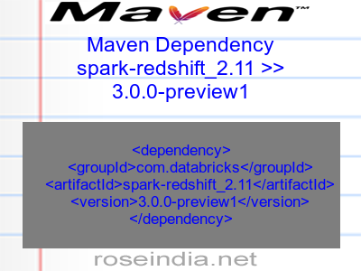 Maven dependency of spark-redshift_2.11 version 3.0.0-preview1