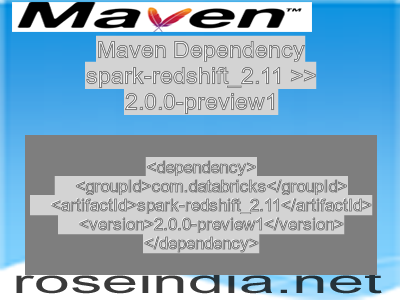 Maven dependency of spark-redshift_2.11 version 2.0.0-preview1