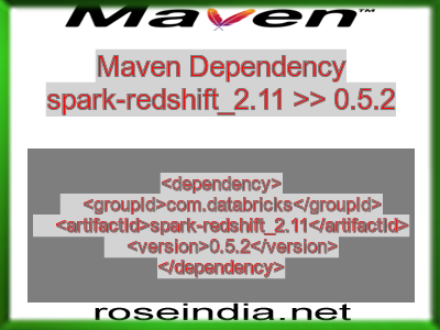 Maven dependency of spark-redshift_2.11 version 0.5.2