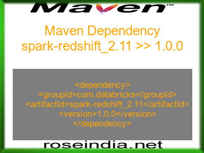 Maven dependency of spark-redshift_2.11 version 1.0.0
