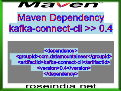 Maven dependency of kafka-connect-cli version 0.4