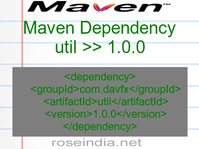 Maven dependency of util version 1.0.0
