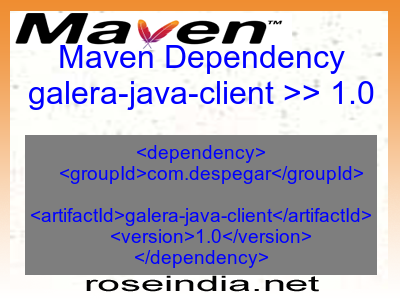 Maven dependency of galera-java-client version 1.0