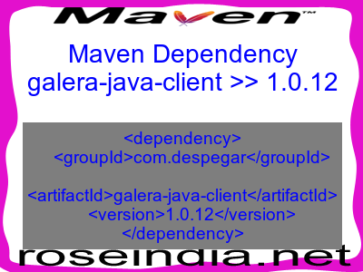 Maven dependency of galera-java-client version 1.0.12