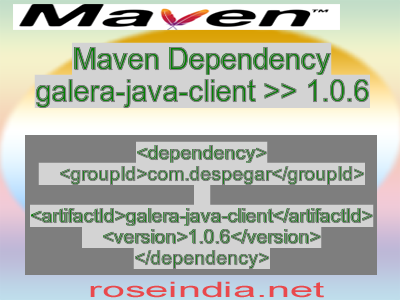 Maven dependency of galera-java-client version 1.0.6