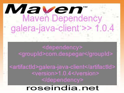 Maven dependency of galera-java-client version 1.0.4