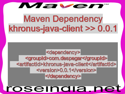 Maven dependency of khronus-java-client version 0.0.1