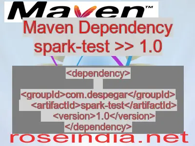 Maven dependency of spark-test version 1.0